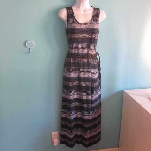 Max Studio Blue Stripe Cotton Summer Maxi Tank Dress Size S Perfect Condition - Picture 3 of 13